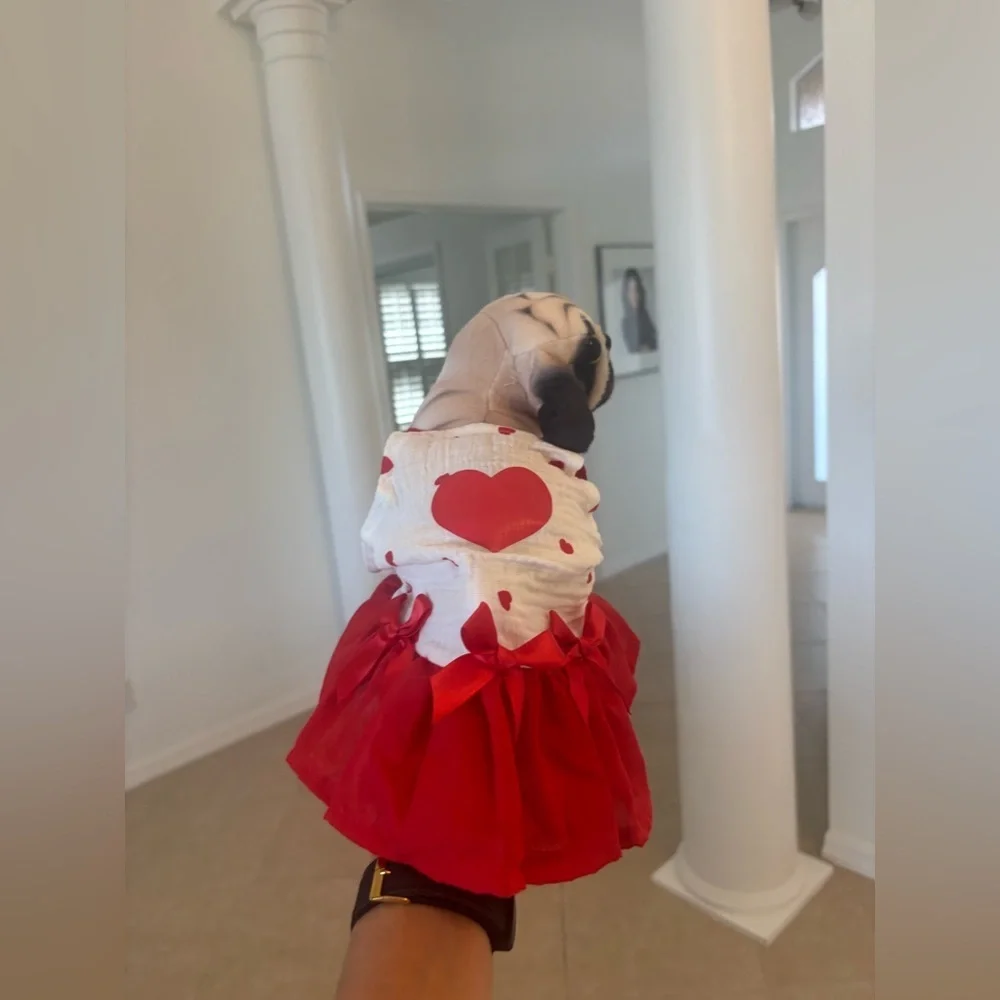 Heat white red box dress for your baby 🩷